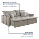 Ver imagem 4 de Sofa Cama Retratil e Reclinavel 220cm Detroid Yescasa Linho