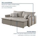 Ver imagem 6 de Sofá Cama Retrátil e Reclinável 3 Lugares Linho Gelo Detroid 220cm Yescasa