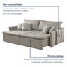 Sofa Cama Retratil e Reclinavel 220cm Detroid Yescasa Linho  - 5