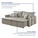 Ver imagem 5 de Sofa Cama Retratil e Reclinavel 220cm Detroid Yescasa Linho