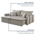 Ver mais imagens de Sofá Cama Retrátil e Reclinável 3 Lugares Linho Gelo Detroid 220cm Yescasa