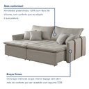 Ver imagem 6 de Sofa Cama Retratil e Reclinavel 220cm Detroid Yescasa Linho
