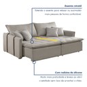 Ver imagem 5 de Sofa Cama Retratil e Reclinavel 220cm Detroid Yescasa Linho 