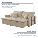 Ver imagem 5 de Sofá Cama Retrátil e Reclinável 3 Lugares Linho Bege Detroid 220cm Yescasa