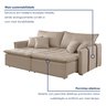 Sofa Cama Retratil e Reclinavel 220cm Detroid Yescasa Linho  - 5