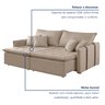 Sofa Cama Retratil e Reclinavel 220cm Detroid Yescasa Linho  - 7