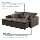 Ver imagem 5 de Sofa Cama Retratil e Reclinavel 220cm Detroid Yescasa Veludo 