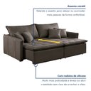 Ver imagem 4 de Sofa Cama Retratil e Reclinavel 220cm Detroid Yescasa Veludo