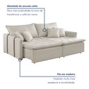 Ver imagem 2 de Sofa Cama Retratil e Reclinavel 220cm Detroid Yescasa Veludo  