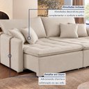 Ver mais imagens de Sofá Cama Retrátil e Reclinável 3 Lugares Veludo Bege Claro Detroid 220cm Yescasa