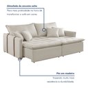 Ver imagem 3 de Sofa Cama Retratil e Reclinavel 220cm Detroid Yescasa Veludo  