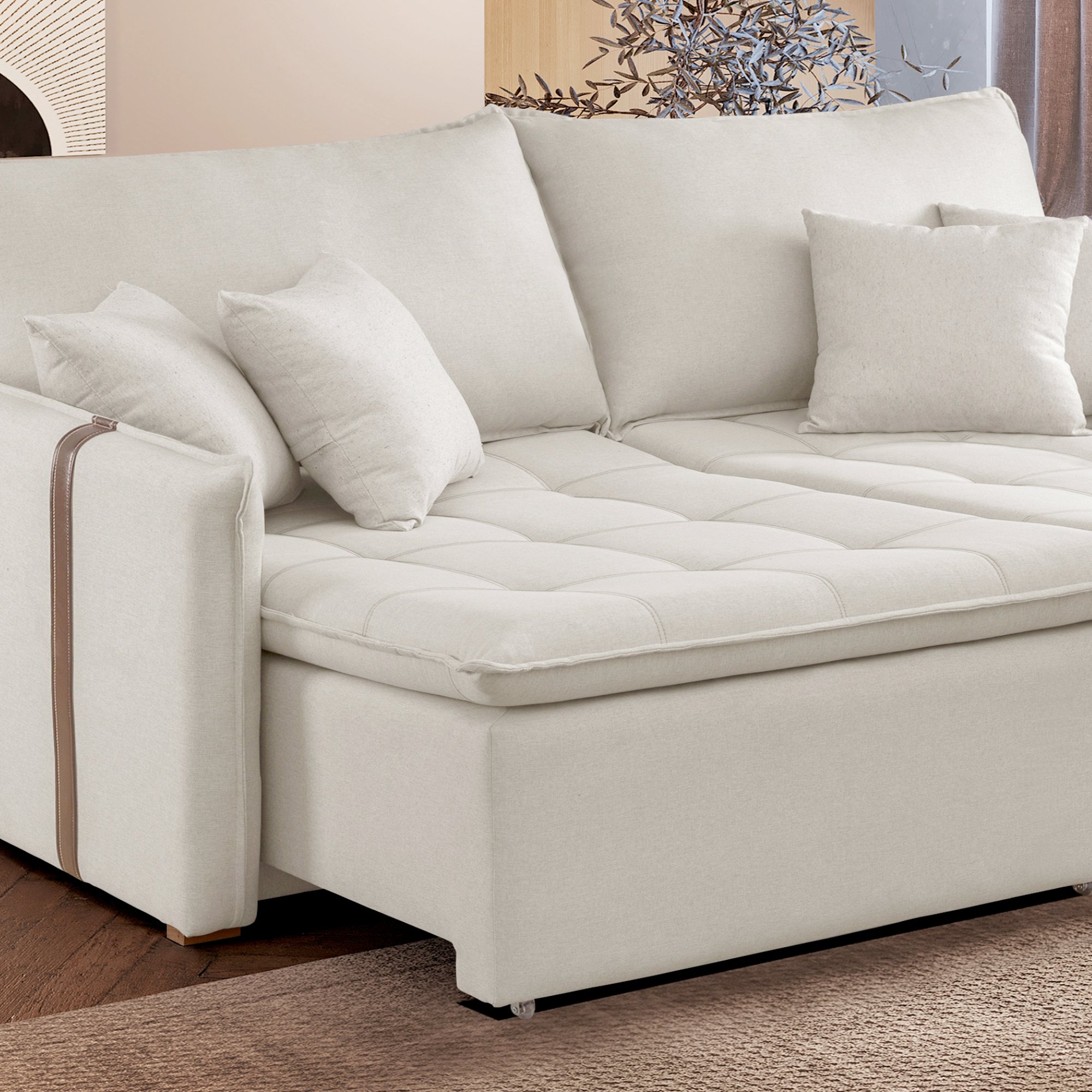 Sofa Cama Retratil e Reclinavel 220cm Detroid Yescasa Veludo   - 10