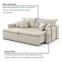 Ver imagem 7 de Sofá Cama Retrátil e Reclinável 3 Lugares Veludo Bege Claro Detroid 220cm Yescasa