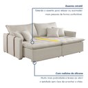 Ver imagem 5 de Sofa Cama Retratil e Reclinavel 220cm Detroid Yescasa Veludo