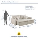 Ver imagem 3 de Sofa Cama Retratil e Reclinavel 220cm Detroid Yescasa Veludo