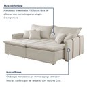 Ver imagem 7 de Sofá Cama Retrátil e Reclinável 3 Lugares Veludo Bege Claro Detroid 220cm Yescasa