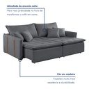 Ver imagem 2 de Sofa Cama Retratil e Reclinavel 220cm Detroid Yescasa Veludo 