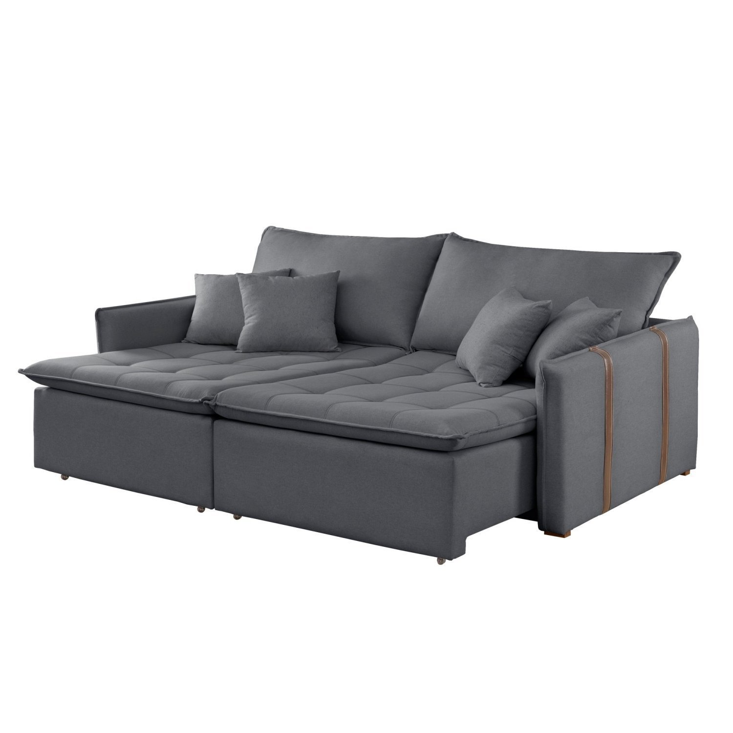 Sofa Cama Retratil e Reclinavel 220cm Detroid Yescasa - 2