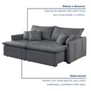 Ver imagem 6 de Sofa Cama Retratil e Reclinavel 220cm Detroid Yescasa Veludo 