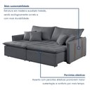 Ver imagem 6 de Sofa Cama Retratil e Reclinavel 220cm Detroid Yescasa Veludo