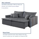 Ver imagem 5 de Sofa Cama Retratil e Reclinavel 220cm Detroid Yescasa Veludo 