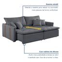 Ver imagem 5 de Sofa Cama Retratil e Reclinavel 220cm Detroid Yescasa Veludo