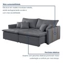 Ver imagem 6 de Sofá Cama Retrátil e Reclinável 3 Lugares Veludo Cinza Escuro Detroid 220cm Yescasa