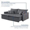 Ver imagem 4 de Sofa Cama Retratil e Reclinavel 220cm Detroid Yescasa Veludo 