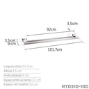 Ver imagem 4 de Toalheiro Duplo 100 cm Inox Corten - Kromus RT0310-100C