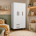 Ver imagem 1 de Guarda Roupa Infantil Encanto 3 Portas 2 Gavetas Qmovi Branco