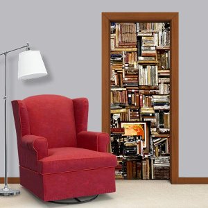 Adesivo de Porta Estante de Livros 2 Arte Destaque M - 0,83 X 2,13 Metros