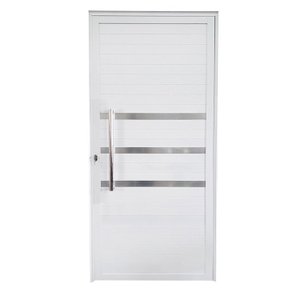 Porta Lambril de Alumínio Esquerda 210 x 80cm com Friso Linha Veneza Esquadrias Bergamo