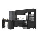 Ver imagem 1 de Armário de Cozinha com Bancada-mesa Gourmet Veneza Multimóveis Mp2174 Preto Preto