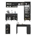 Ver imagem 3 de Armário de Cozinha com Bancada-mesa Gourmet Veneza Multimóveis Mp2174 Preto Preto