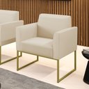 Ver imagem 1 de Poltrona Sala Decorativa Marisa Industrial Dourado Sintético D03 - D’Rossi