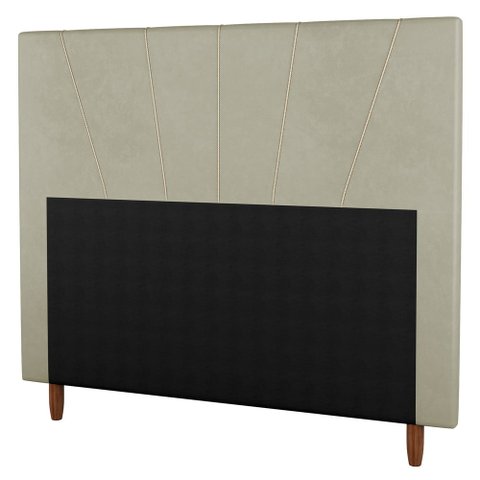 Cabeceira Cama Box Solteiro Dallas 90cm Sintético Bege - Desk Design