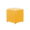 Ver imagem 1 de Puff Decorativo Quadrado para Sala Lígia Sintético Amarelo E03 - D’Rossi