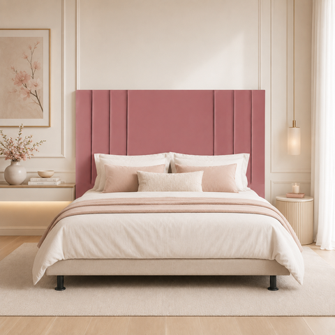 Cabeceira 140 cm Linho Casal Frame Estofada Cama Box Moderna:Rose