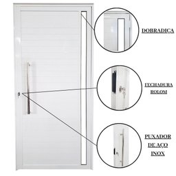 Porta Lambril de Alumínio Direita 210 x 80cm com Visor Linha Veneza Esquadrias Bergamo - 4