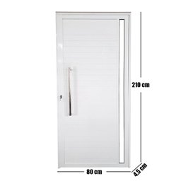Porta Lambril de Alumínio Direita 210 x 80cm com Visor Linha Veneza Esquadrias Bergamo - 3