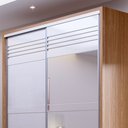Ver imagem 3 de Guarda Roupa Solteiro com Espelho 179cm 2 Portas 100% MDF TW601E Freijó/Off White - Dalla Costa
