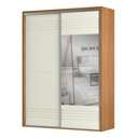 Ver imagem 1 de Guarda Roupa Solteiro com Espelho 179cm 2 Portas 100% MDF TW601E Freijó/Off White - Dalla Costa