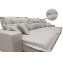 Ver imagem 4 de Sofá Retrátil e Reclinável 3.82m com Molas Ensacadas Cama inBox Prime Tecido Linho Bege Claro