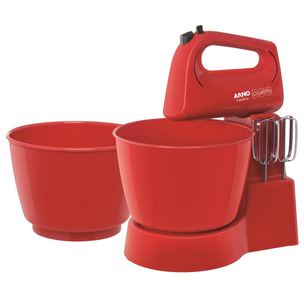 Batedeira Arno Facilita SX25 com 2 Tigelas e 3 Velocidades – Vermelha 220V - 5
