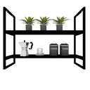 Ver imagem 1 de Prateleira Suspensa para Cozinha - Suporte Industrial e Nichos Decorativos