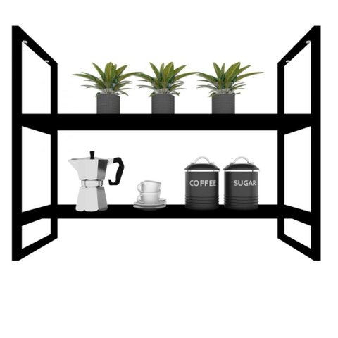 Prateleira Suspensa para Cozinha - Suporte Industrial e Nichos Decorativos