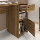 Ver imagem 4 de Mesa para Escritório 1 Porta e 1 Gaveta Byte Marrom/Mel/Preto