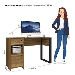 Mesa Para Escritório 1 Porta E 1 Gaveta Maceio - 5