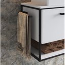 Ver imagem 5 de Gabinete Suspenso para Banheiro 80cm P1007 sem Cuba Branco/Preto