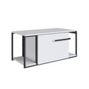 Ver imagem 4 de Gabinete Suspenso para Banheiro 80cm Paricel 1 Porta Branco/Preto